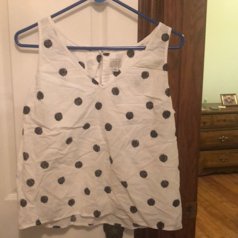 Black and white blouse , black Polk dot